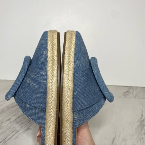 Vince Camuto Jinannie Stonewash Denim Square Toe Espadrille Mule 7 1/2 M - Picture 8 of 13